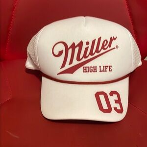 Miller High Life White and Red Cap